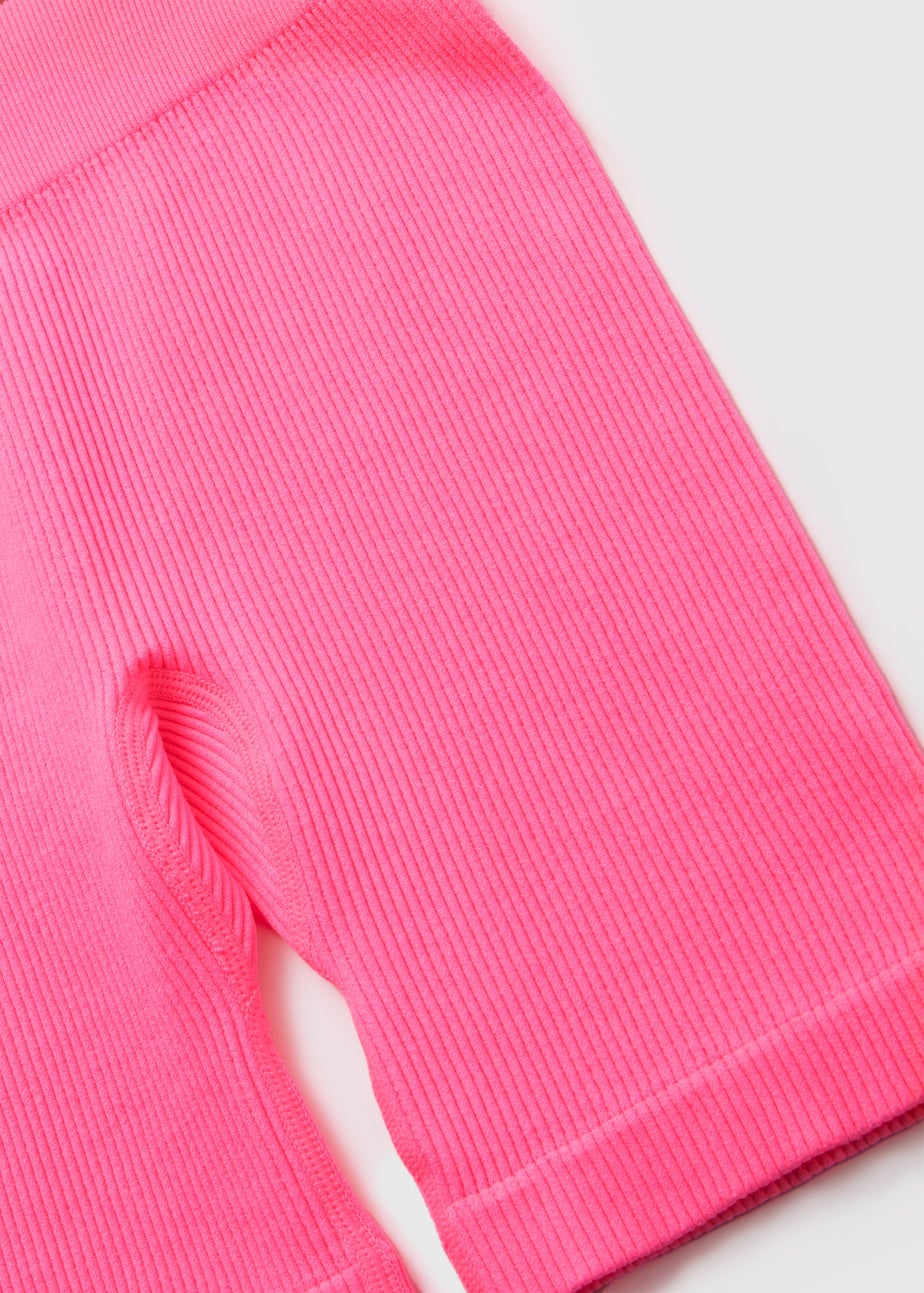 Girls Neon Pink Seamless Cycling Shorts (7-15yrs)