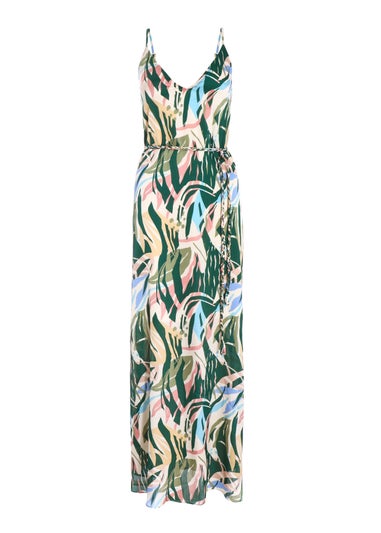Quiz Green Tropical Print Maxi Dress