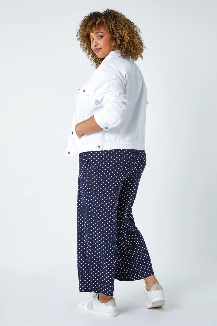 Roman White Curve Mid Wash Denim Jacket