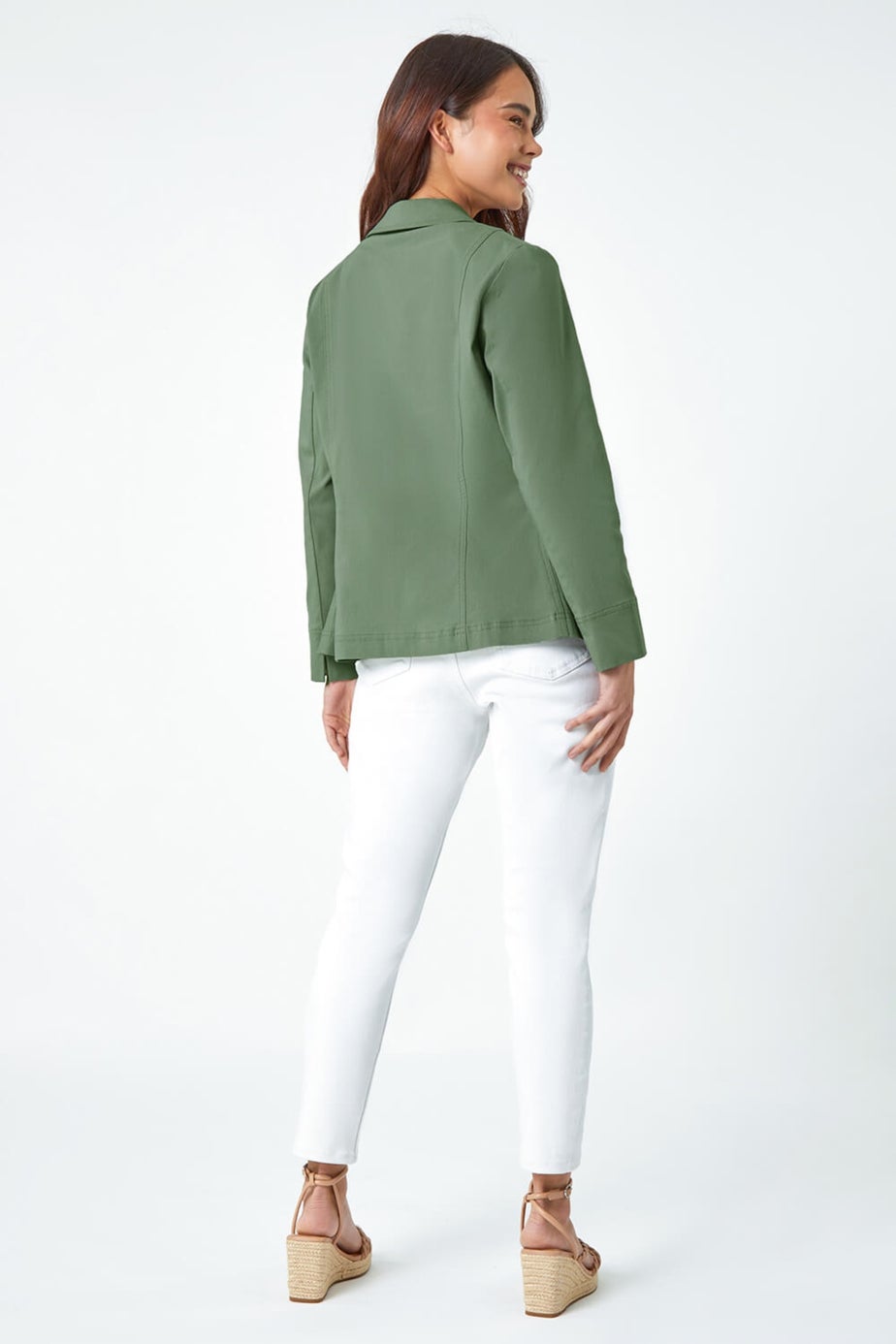 Roman Petite Khaki Premium Stretch Blazer