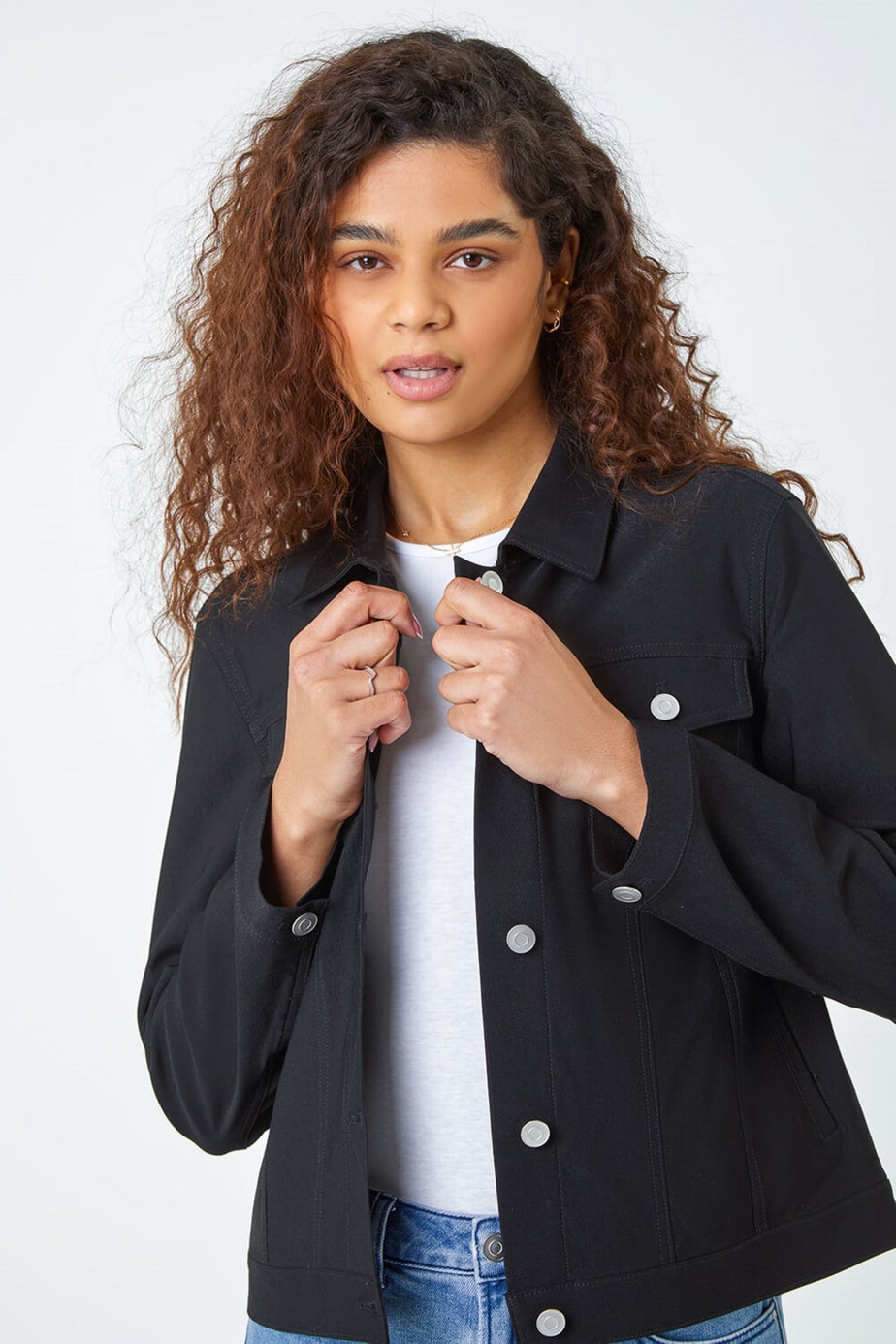 Roman Black Stretch Pocket Detail Jacket