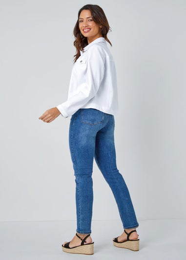 Roman White Stretch Pocket Detail Jacket