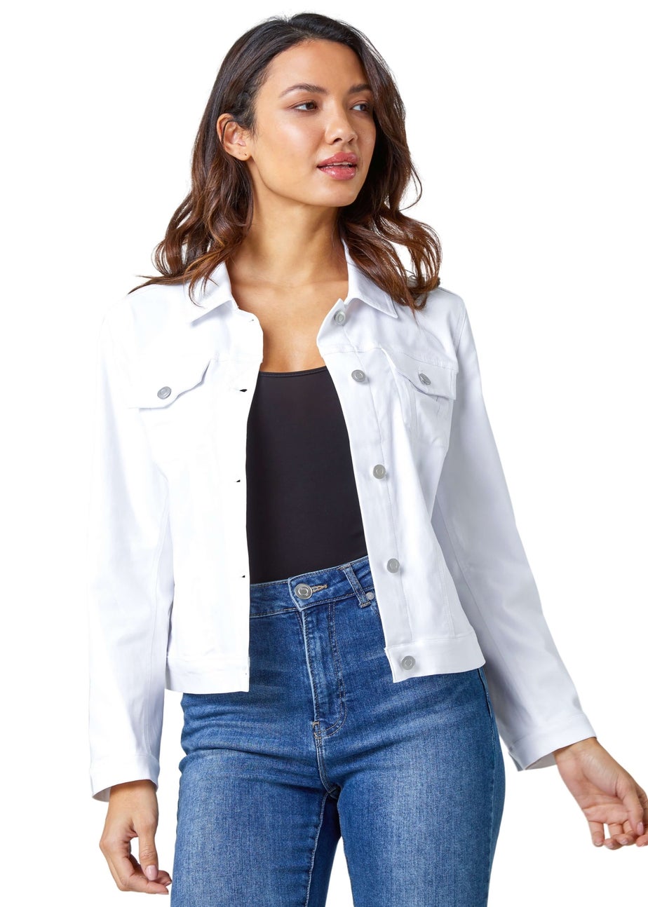 Roman White Stretch Pocket Detail Jacket