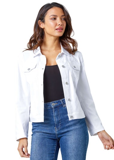 Roman White Stretch Pocket Detail Jacket