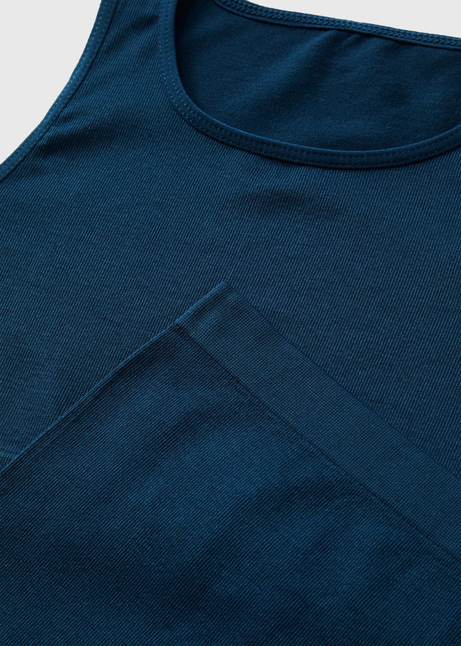 Girls Navy Crop Top & Cycling Shorts Set (6-13yrs)