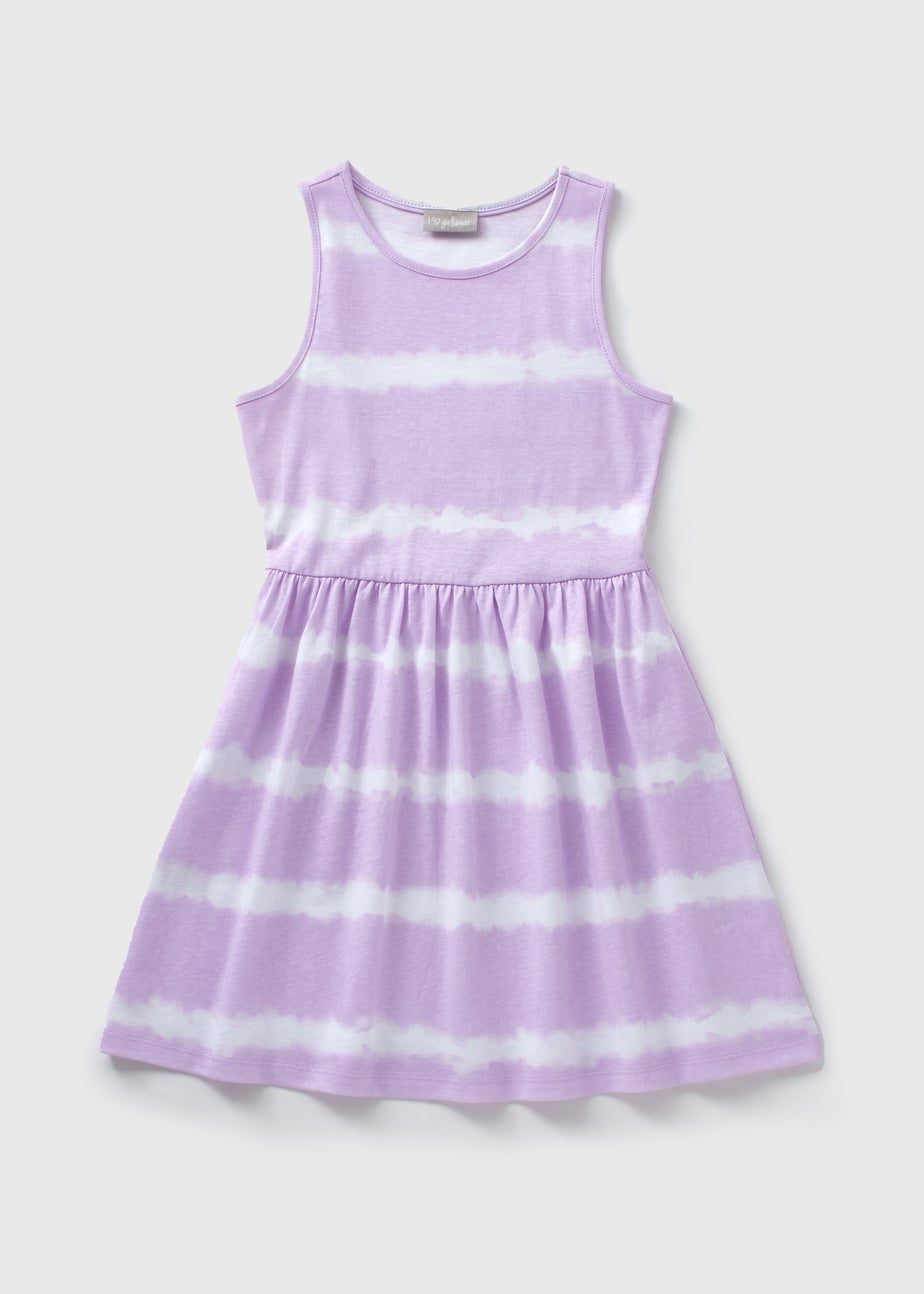 Girls Purple Tie Dye Dress (7-13yrs)