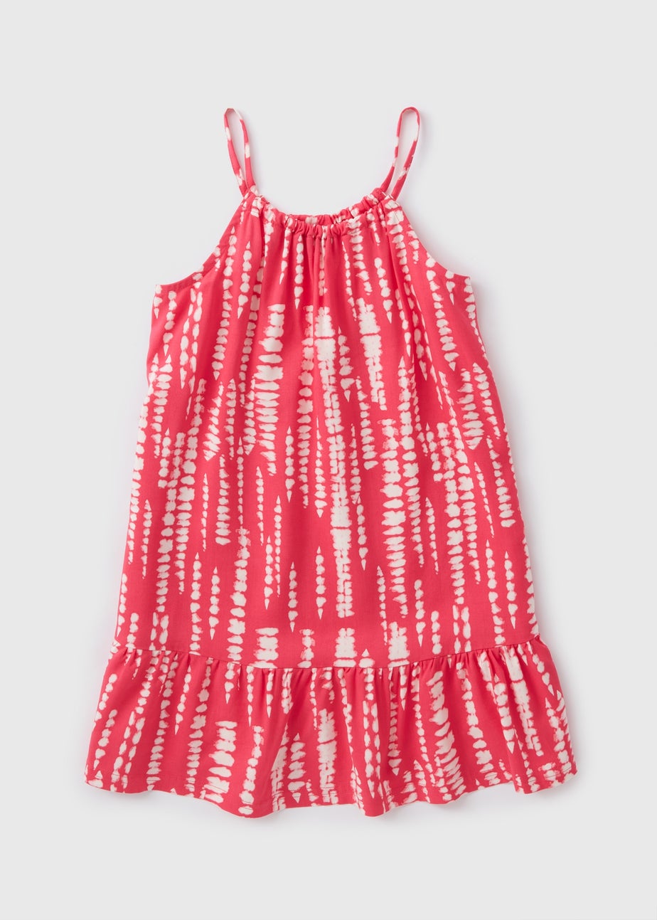 Girls Pink Tie Dye Dress (7-13yrs)