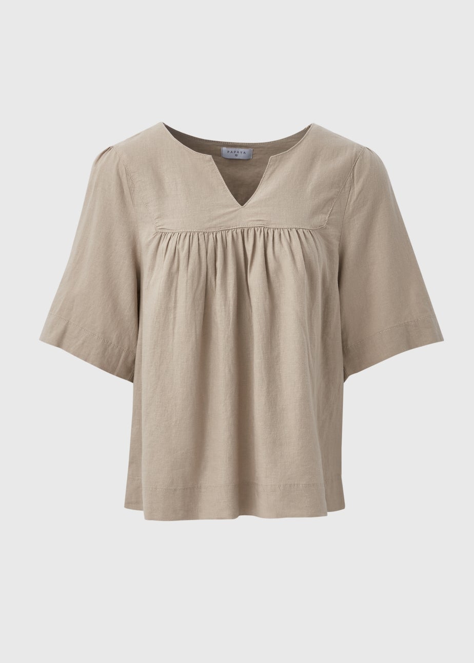 Beige Linen Blouse