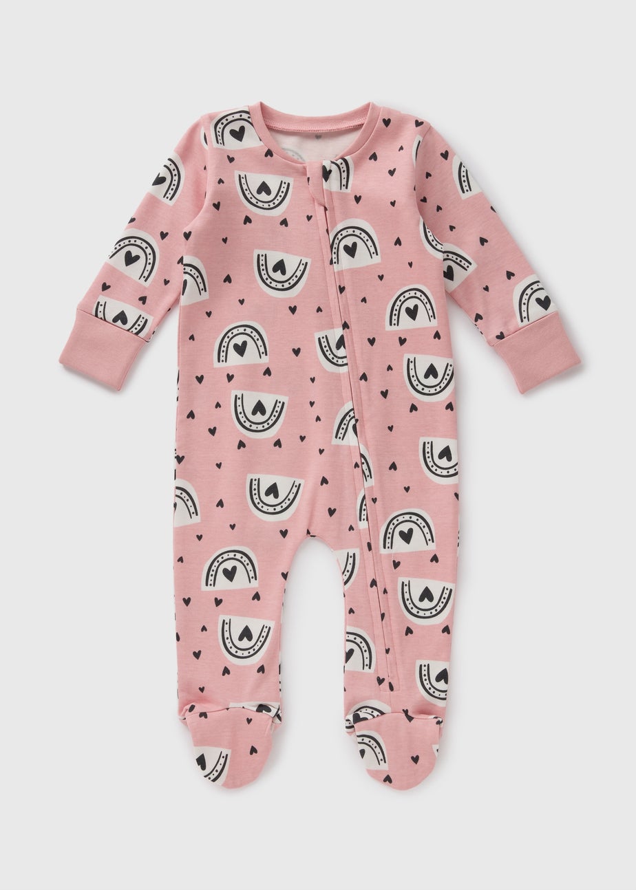 Baby Pink Rainbow Sleepsuit (Newborn-18mths)