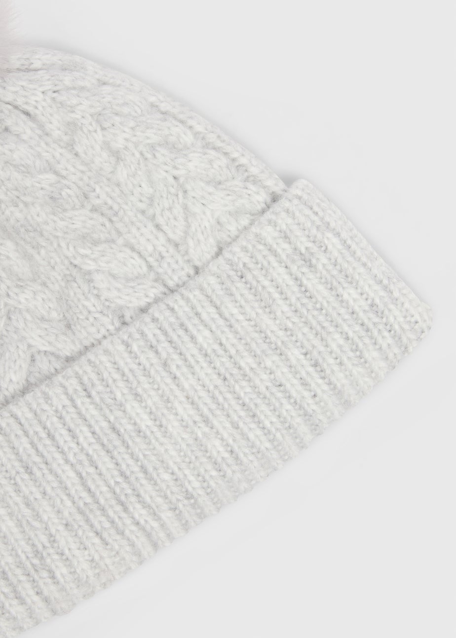 Grey Cable Beanie