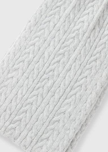 Grey Cable Knit Scarf