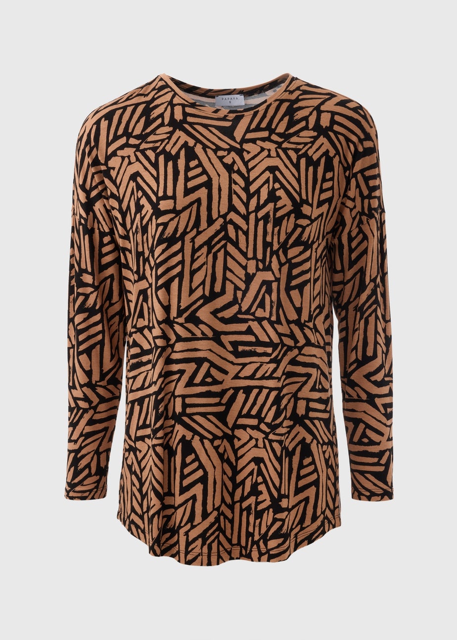 Natural Pattern Longline Top