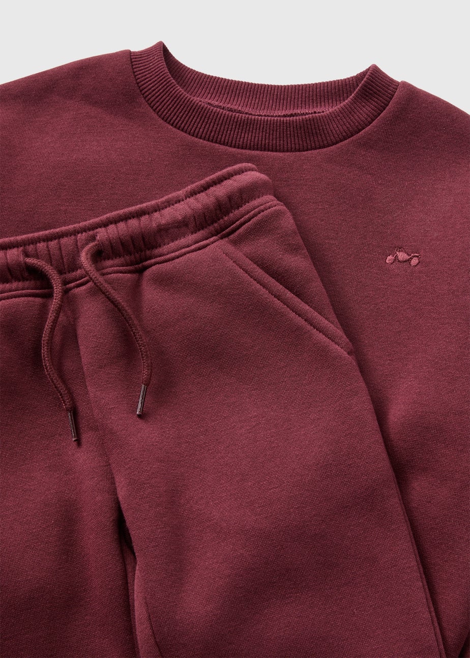 Boys Burgundy Sweatshirt & Jogging Bottoms Set (1-7yrs)