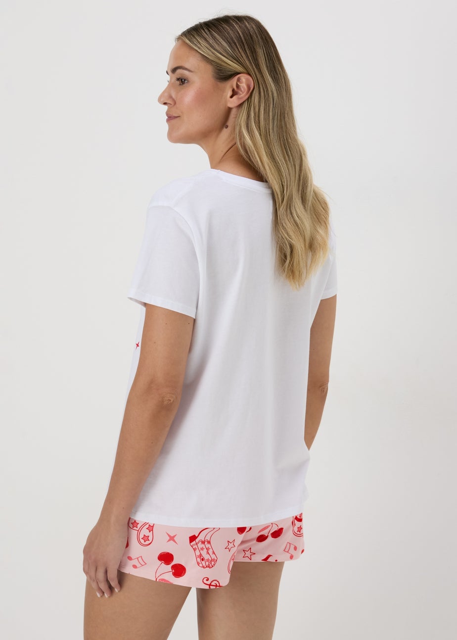 Pink Western Top & Short Pyjama Set