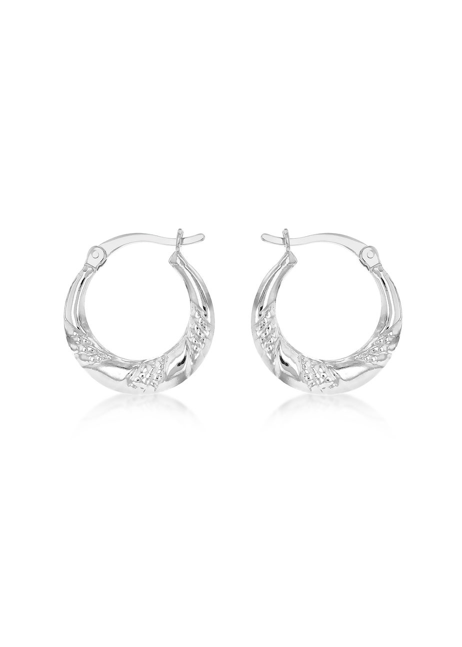Golden Moments Sterling Silver Rope Hoop Earrings