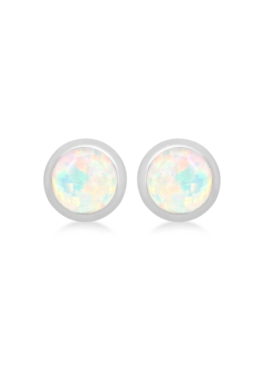 Golden Moments Sterling Silver October Birthstone Stud Earrings