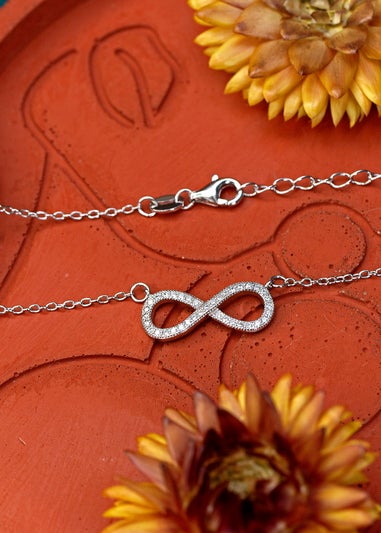 Golden Moments Sterling Silver CZ 'Infinity' Necklace