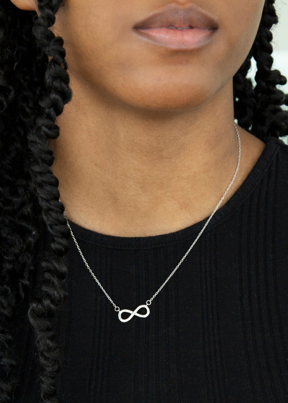 Golden Moments Sterling Silver CZ 'Infinity' Necklace