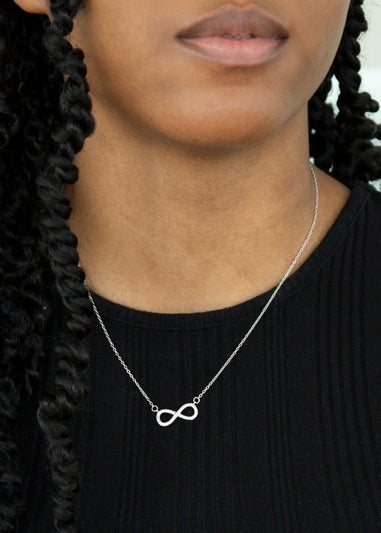 Golden Moments Sterling Silver CZ 'Infinity' Necklace