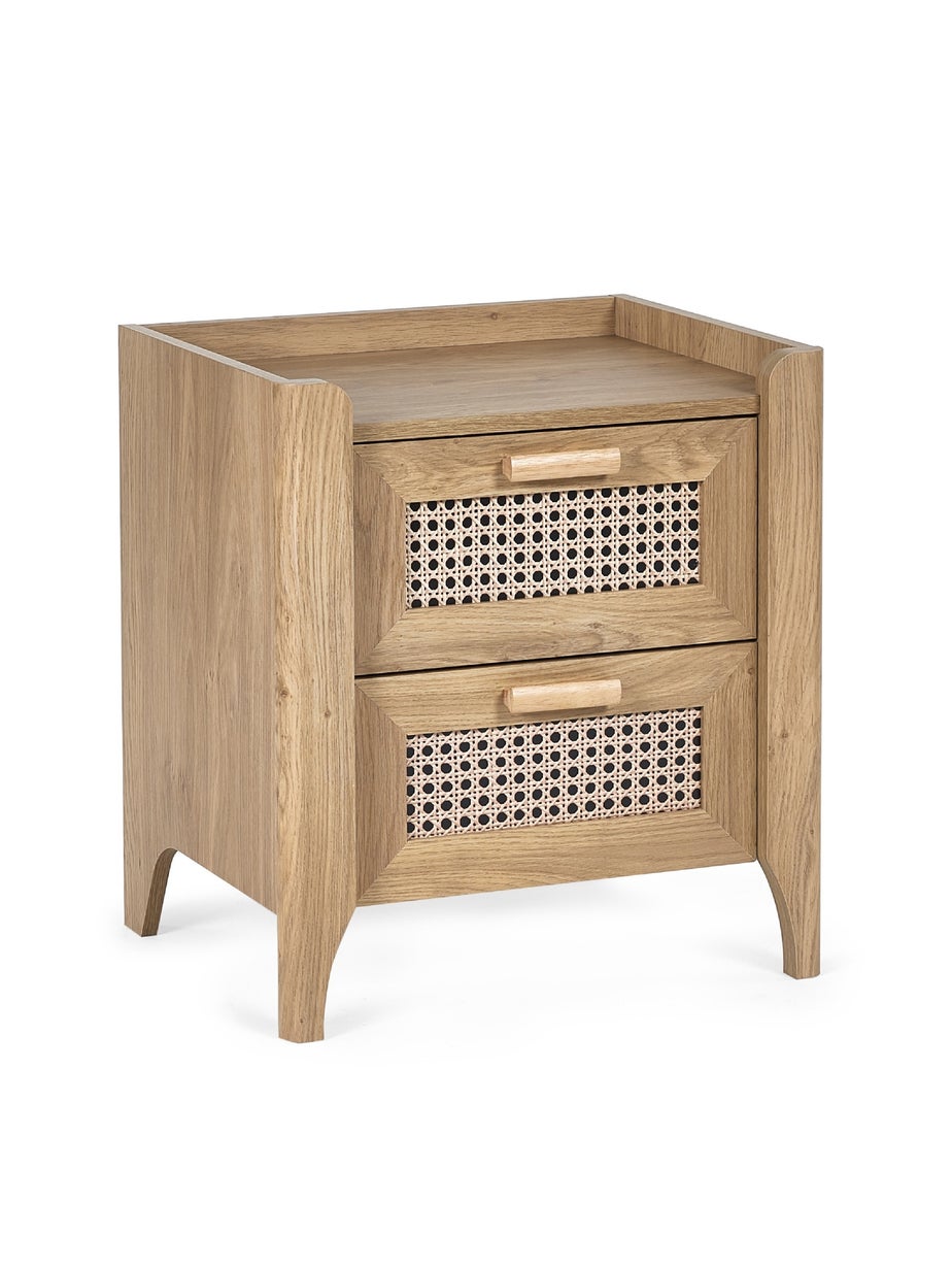 Julian Bowen Brown Sydney 2 Drawer Bedside (55 x 50 x 41cm)