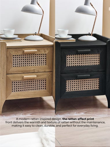 Julian Bowen Brown Sydney 2 Drawer Bedside (55 x 50 x 41cm)