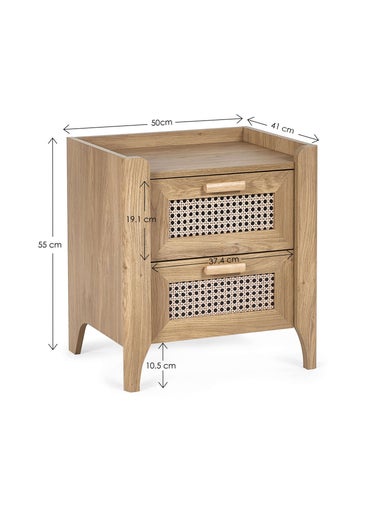 Julian Bowen Brown Sydney 2 Drawer Bedside (55 x 50 x 41cm)