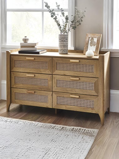 Julian Bowen Brown Sydney 6 Drawer Wide Chest (75 x 120 x 41cm)