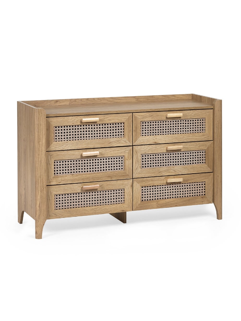 Julian Bowen Brown Sydney 6 Drawer Wide Chest (75 x 120 x 41cm)