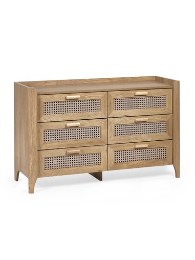 Julian Bowen Brown Sydney 6 Drawer Wide Chest (75 x 120 x 41cm)