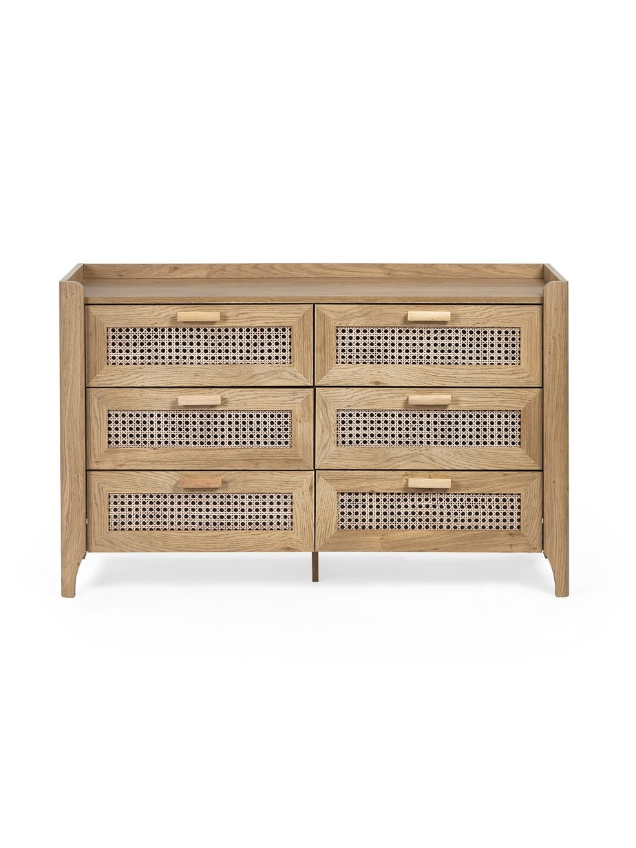 Julian Bowen Brown Sydney 6 Drawer Wide Chest (75 x 120 x 41cm)
