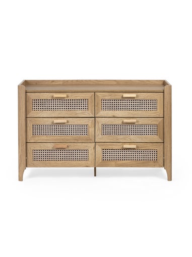 Julian Bowen Brown Sydney 6 Drawer Wide Chest (75 x 120 x 41cm)