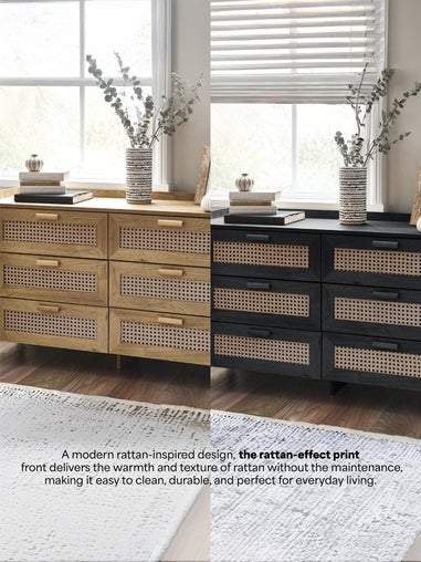 Julian Bowen Brown Sydney 6 Drawer Wide Chest (75 x 120 x 41cm)