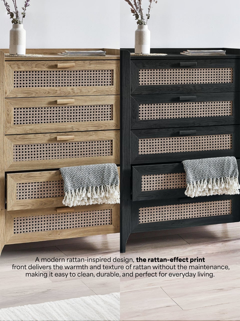 Julian Bowen Brown Sydney 5 Drawer Chest (120 x 80 x 41cm)