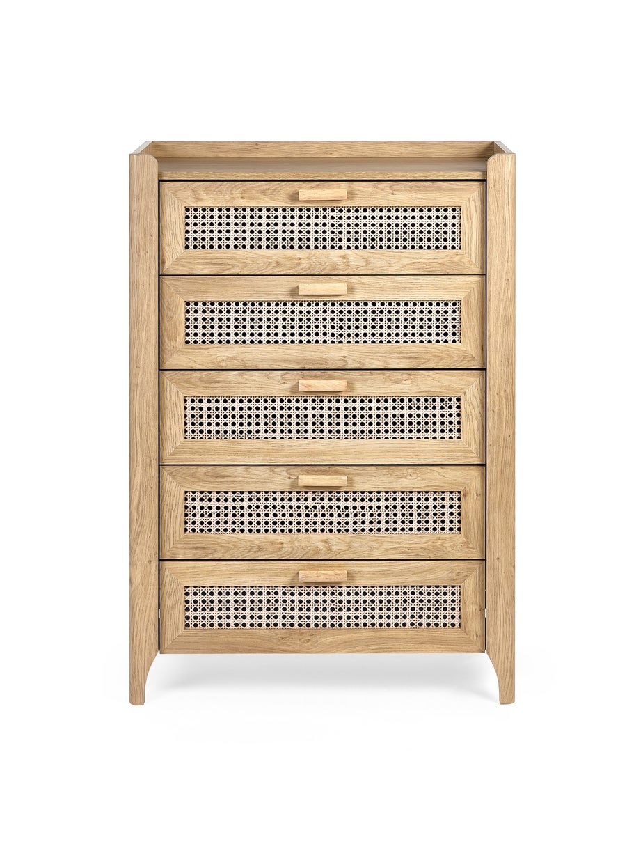 Julian Bowen Brown Sydney 5 Drawer Chest (120 x 80 x 41cm)
