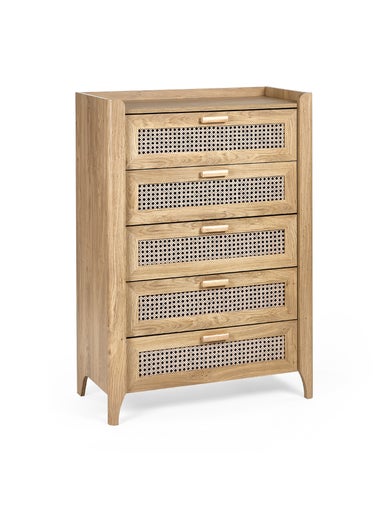 Julian Bowen Brown Sydney 5 Drawer Chest (120 x 80 x 41cm)
