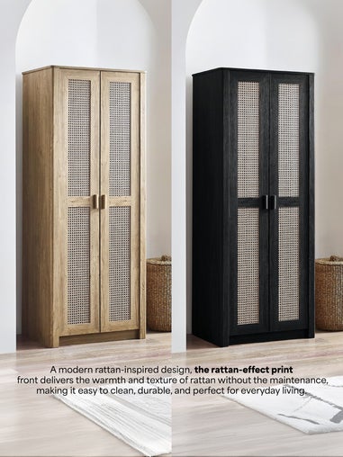 Julian Bowen Brown Sydney 2 Door Wardrobe (202 x 88 x 55cm)