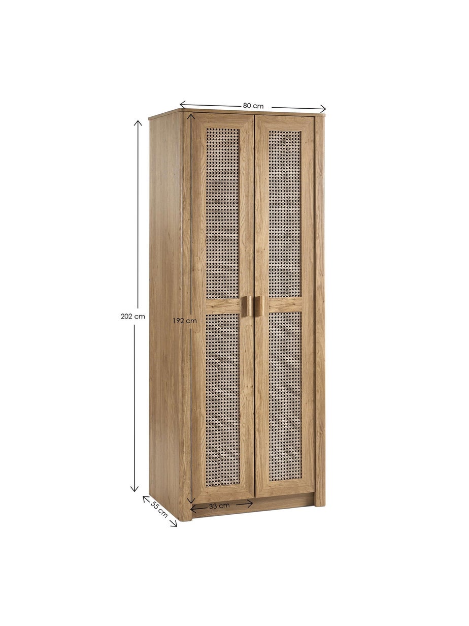 Julian Bowen Brown Sydney 2 Door Wardrobe (202 x 88 x 55cm)