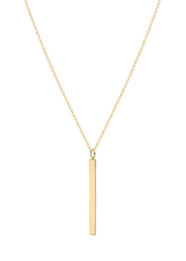 Golden Moments Yellow Gold Plated Vertical Bar Necklace