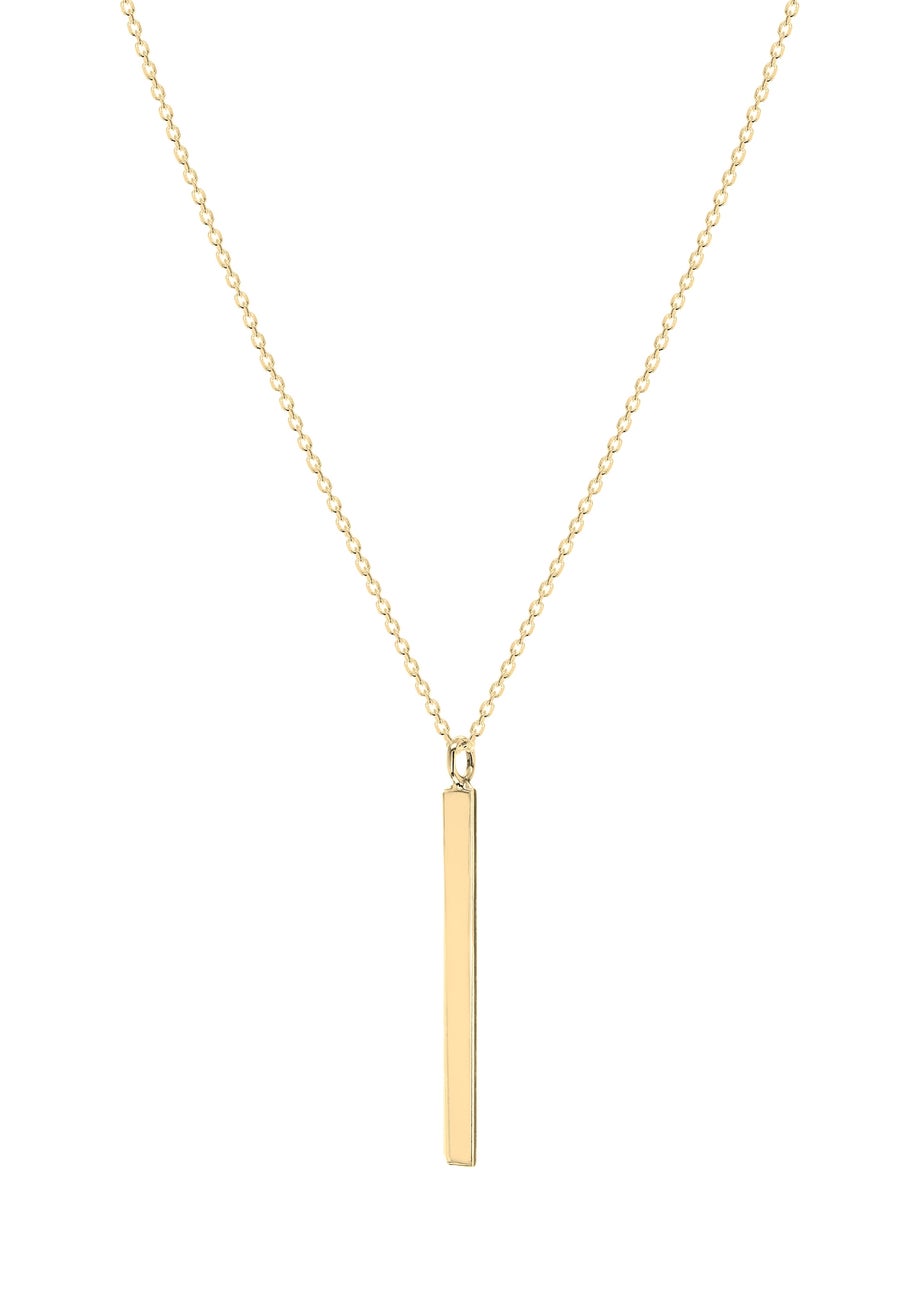 Golden Moments Yellow Gold Plated Vertical Bar Necklace