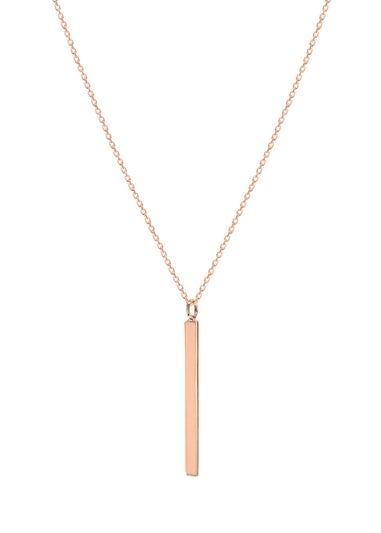 Golden Moments Rose Gold Plated Vertical Bar Necklace