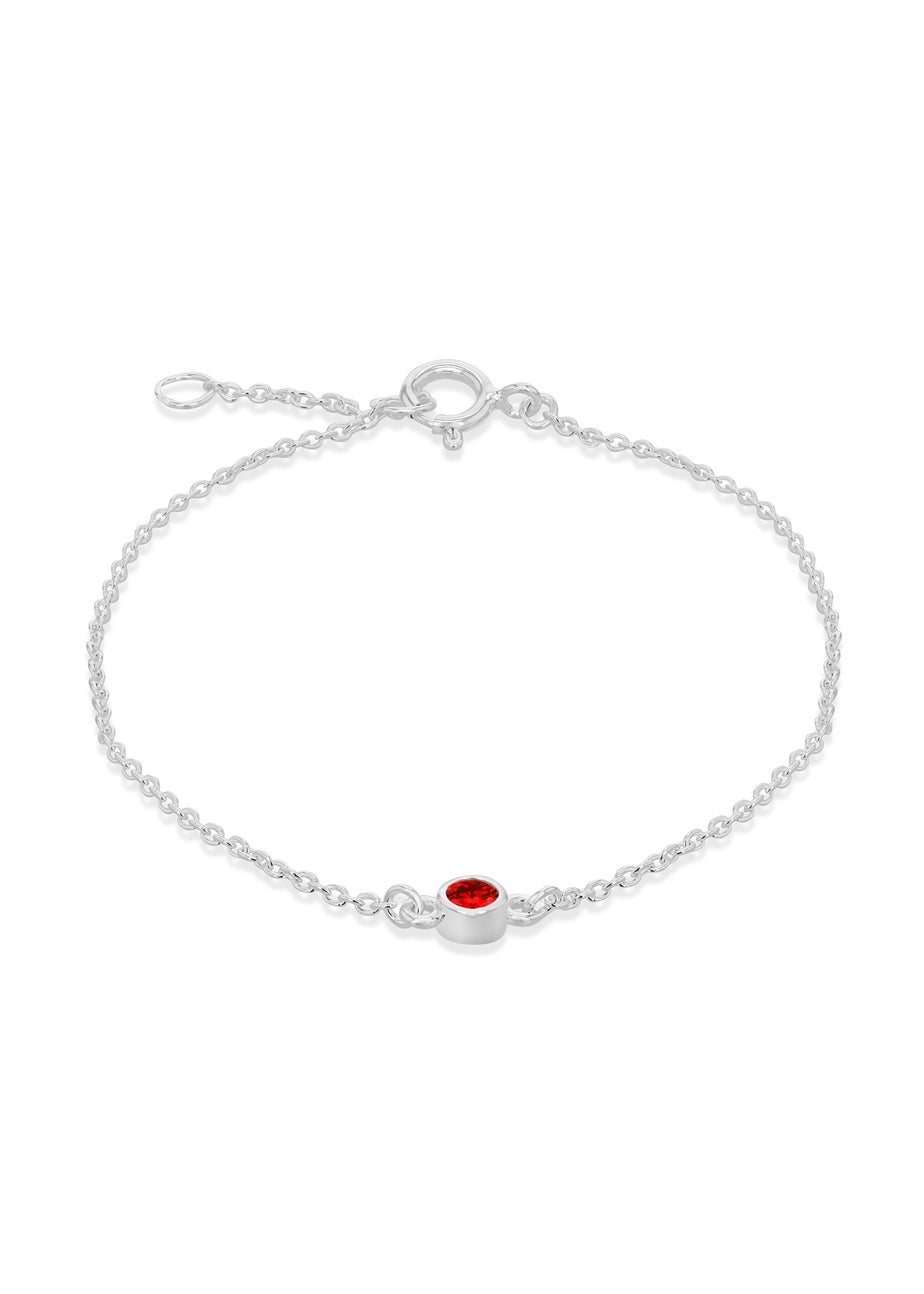 Golden Moments Sterling Silver CZ January Birthstone Bracelet