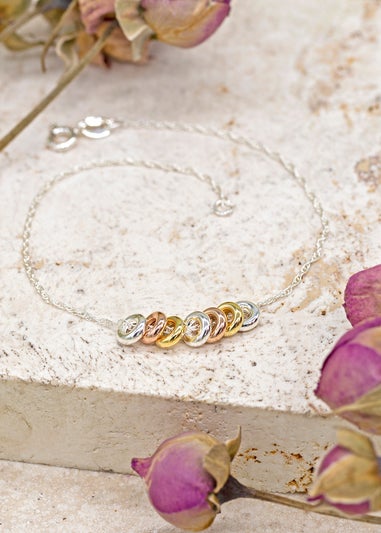 Golden Moments Sterling Silver 'Lucky Rings' Chain Bracelet
