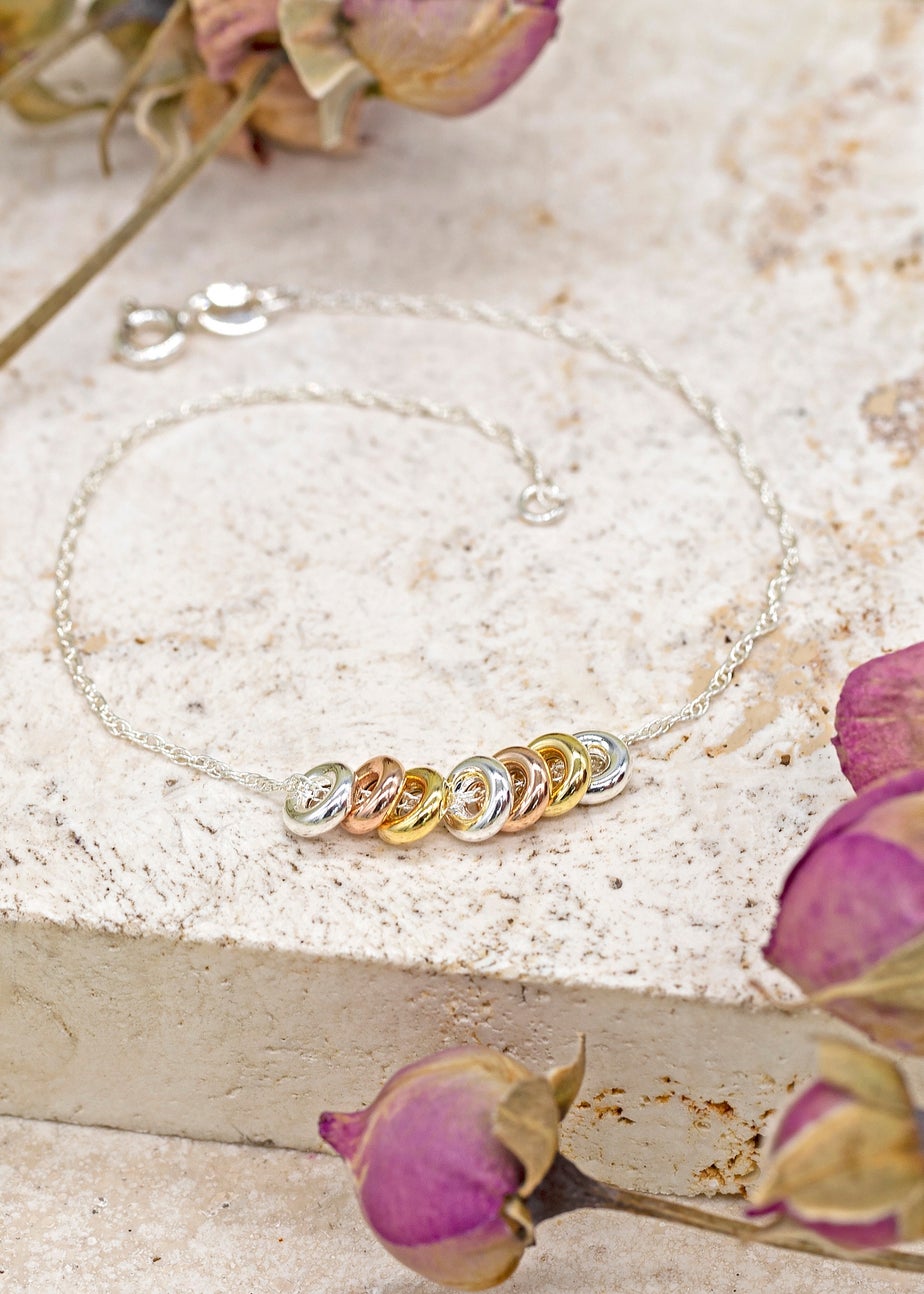 Golden Moments Sterling Silver 'Lucky Rings' Chain Bracelet