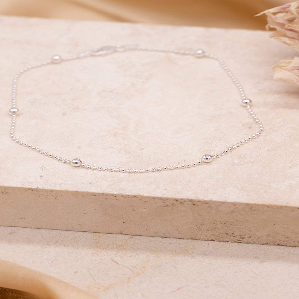 Golden Moments Sterling Silver Ball Chain Bracelet