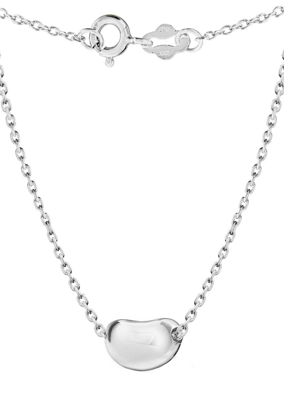 Golden Moments Sterling Silver Coffee-Bean Trace-Chain Necklace