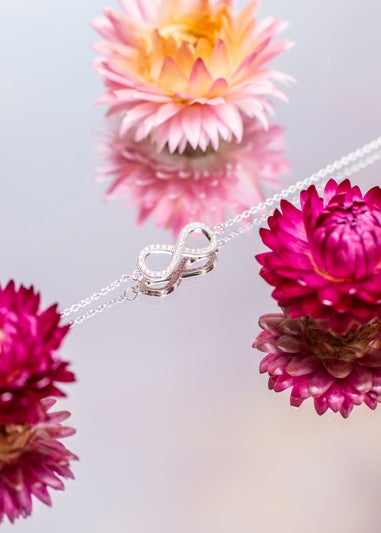 Golden Moments Sterling Silver CZ 'Infinity' Bracelet