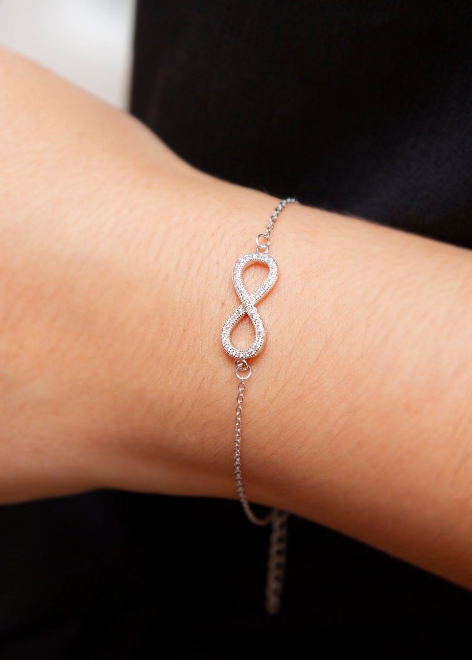 Golden Moments Sterling Silver CZ 'Infinity' Bracelet