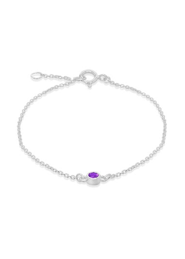 Golden Moments Sterling Silver CZ February Birthstone Bracelet