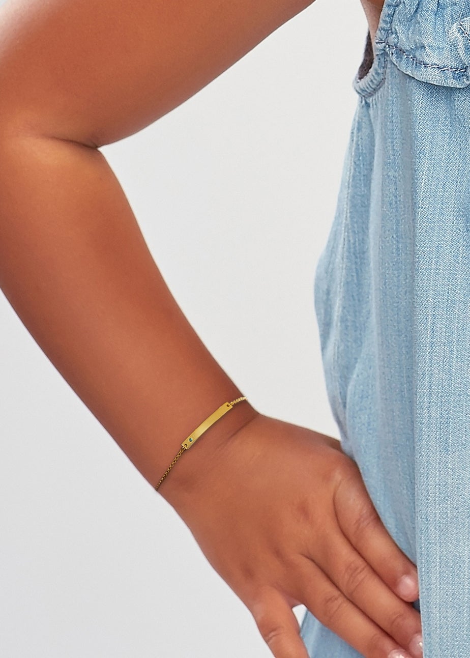 Golden Moments Gold Plated ID Bar May Birthstone CZ Bracelet