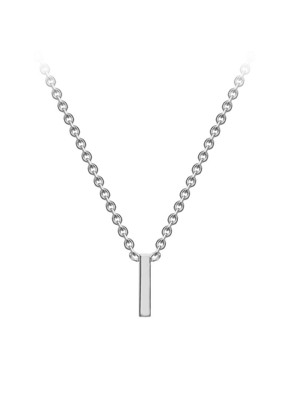Golden Moments Sterling Silver 'I' Initial Necklace